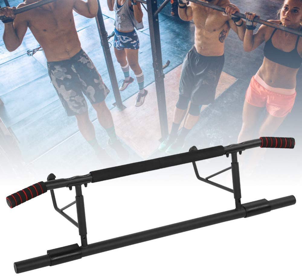 Adjustable No-Screw Doorway Chin-Up Bar with Curved Handles - Home Gym Pull Up Bar for Strength Training & Bodyweight Exercises - Perfect for Home Workouts, Calisthenics & Fitness Training