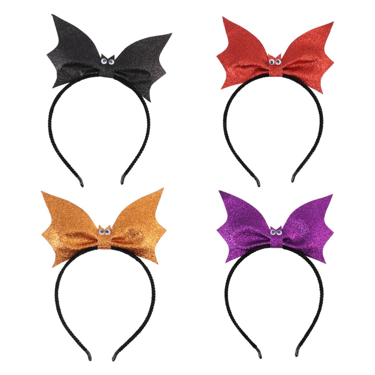Black Bat Wing Headbands for Women - Halloween Hair Accessories with Bat Ears, Lovely Hair Hoops for Costume Parties, Cosplay & Pumpkin Festivals