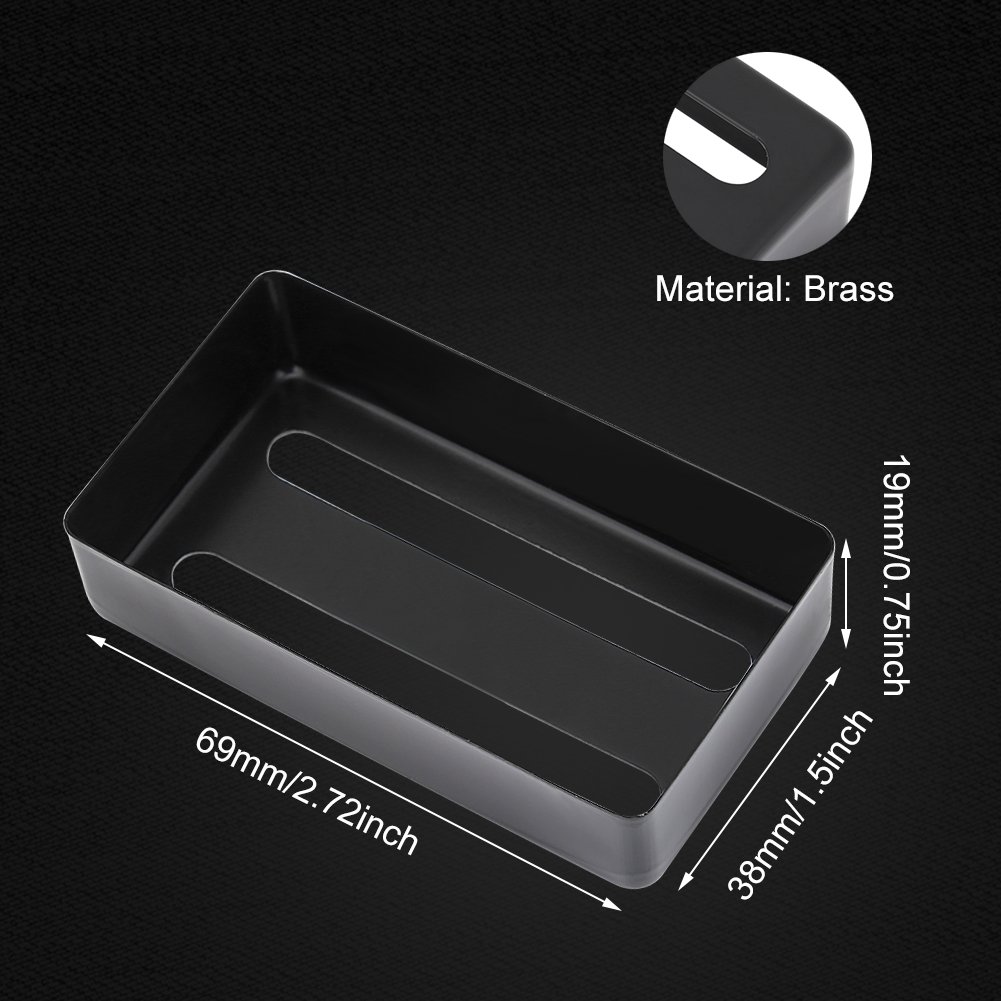 Dilwe Two Slot Metal Humbucker Pickup Cover for Electric Guitar - Brass Construction, Black Finish | Perfect for Blues, Rock & Jazz Performances