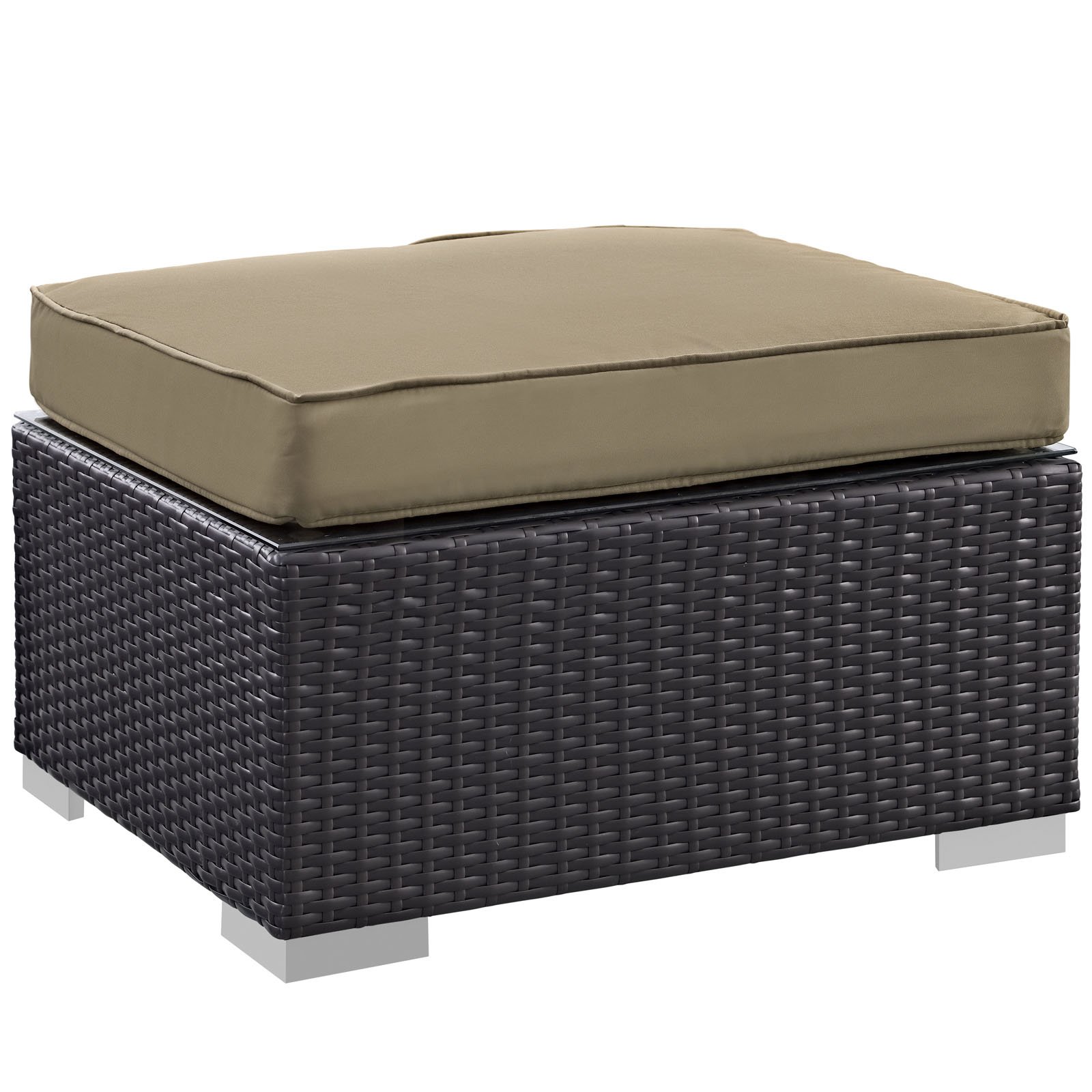 Modern 5-Piece Outdoor Patio Sectional Set - Brown Fabric Synthetic Rattan Furniture for Backyard, Poolside & Garden Relaxation