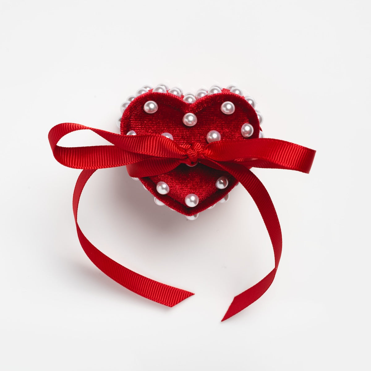 Heart Shaped Velvet Jewelry Box for Rings - Elegant Pearl Wedding Ring Holder, Perfect for Engagement, Proposal & Anniversary Gifts