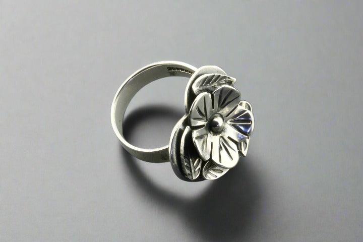 Flowering Heart Ring - Sterling Silver Adjustable Ring for Women - Perfect for Valentine's Day, Anniversary & Romantic Gifts