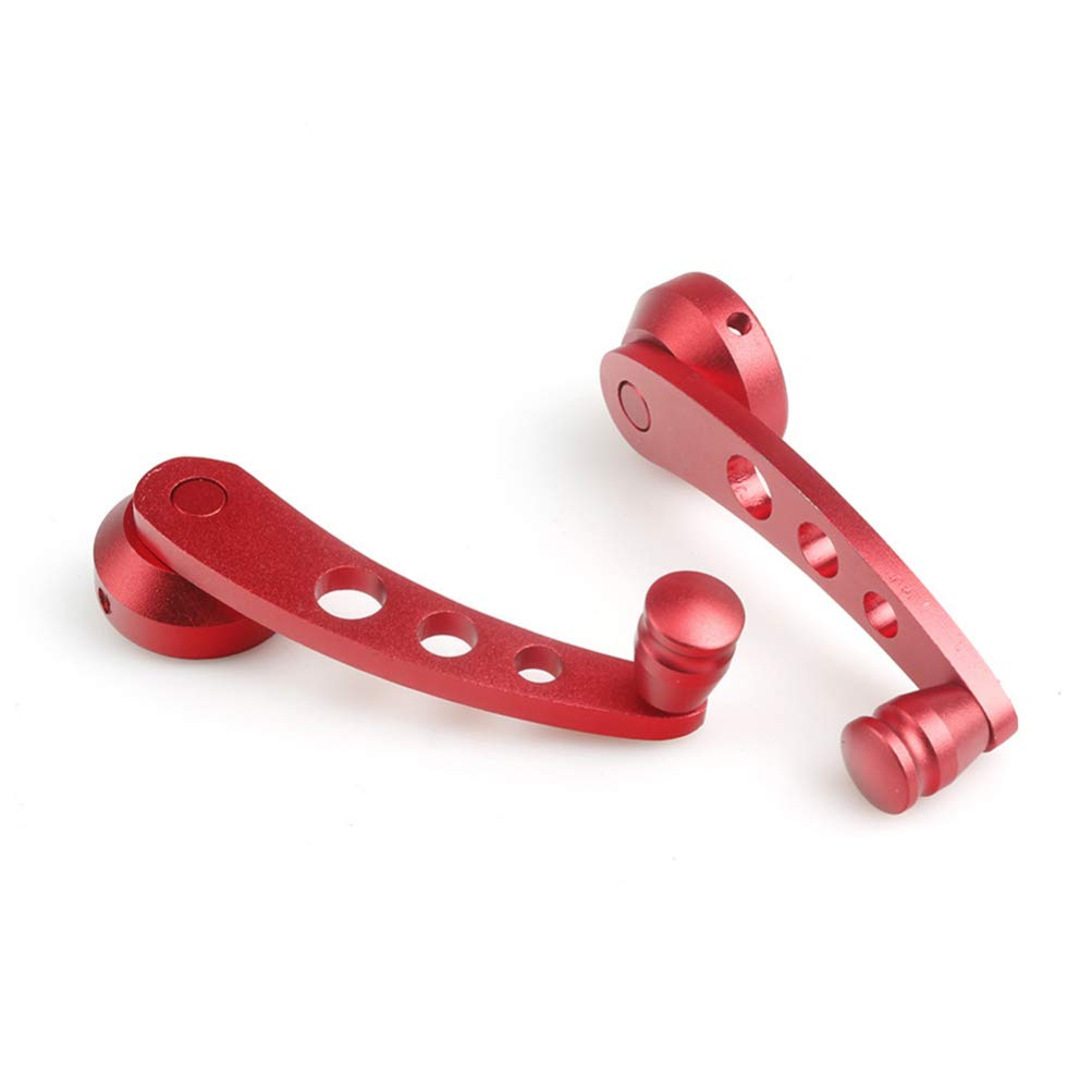 Veemoon Car Window Crank Handle Replacement Set - Universal Window Winder Riser with Mounting Hardware - Durable Red Auto Accessories for Jeep, Truck & SUV Interior Upgrades