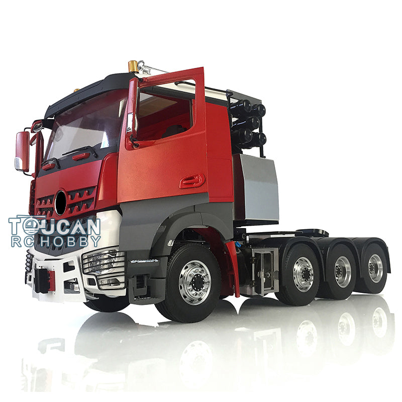 1/14 Scale LESU 8x8 RC Highline Tractor Truck - Heavy Duty Metal Chassis, DIY Cabin Model with Equipment Rack, Roof Light & Front Hook - Off-Road RC Crawler for Adults & Hobbyists (Trail Crawling, Rock Climbing, Outdoor Adventures)
