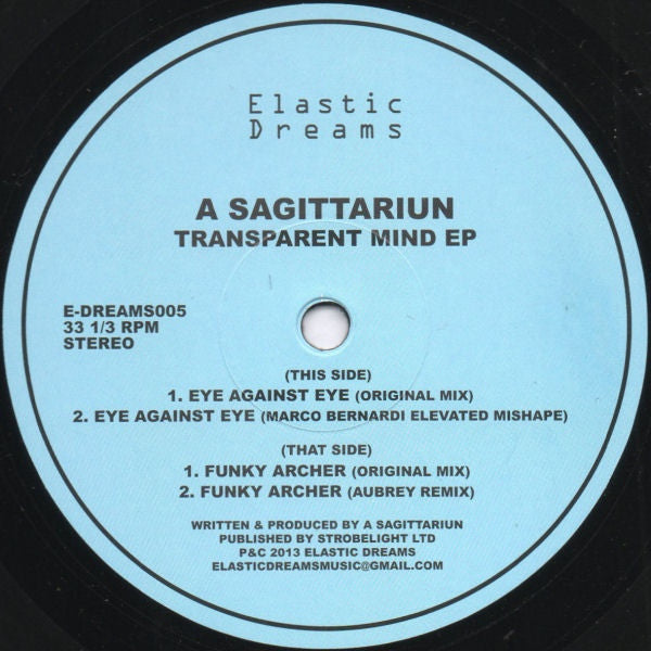 Sagittariun - Transparent Mind EP (EDREAMS005) | Electronic Music Vinyl Record | Perfect for DJ Sets & Home Listening