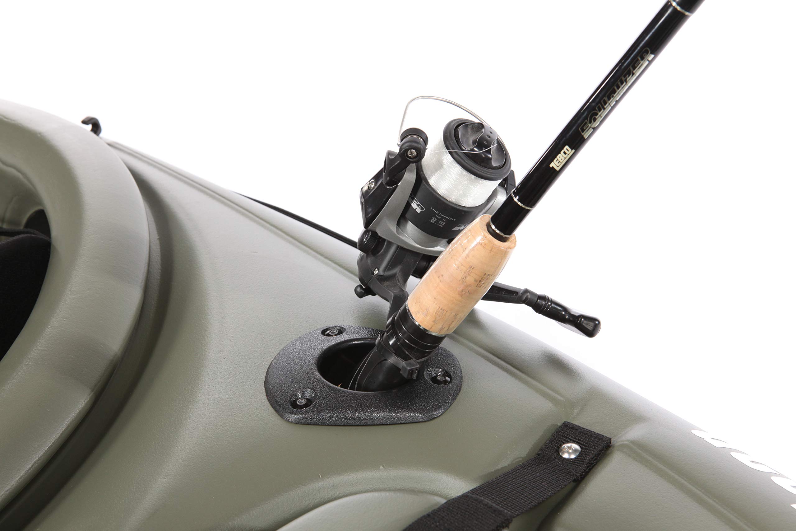 Pelican Kayak Fishing Rod Holder - Flush Mount Black Rod Holder for Kayak Fishing Accessories | Kayak Fishing Gear for Saltwater & Freshwater Anglers
