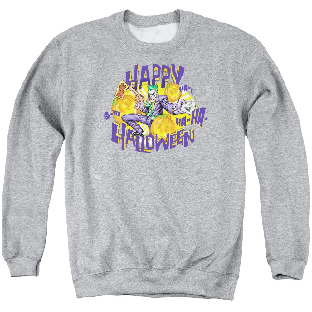 Batman Ha Ha Halloween Sweatshirt - Unisex Adult Crewneck Pullover for Men & Women | Comic Book Lovers, Cosplay, Halloween Costume Party Outfit