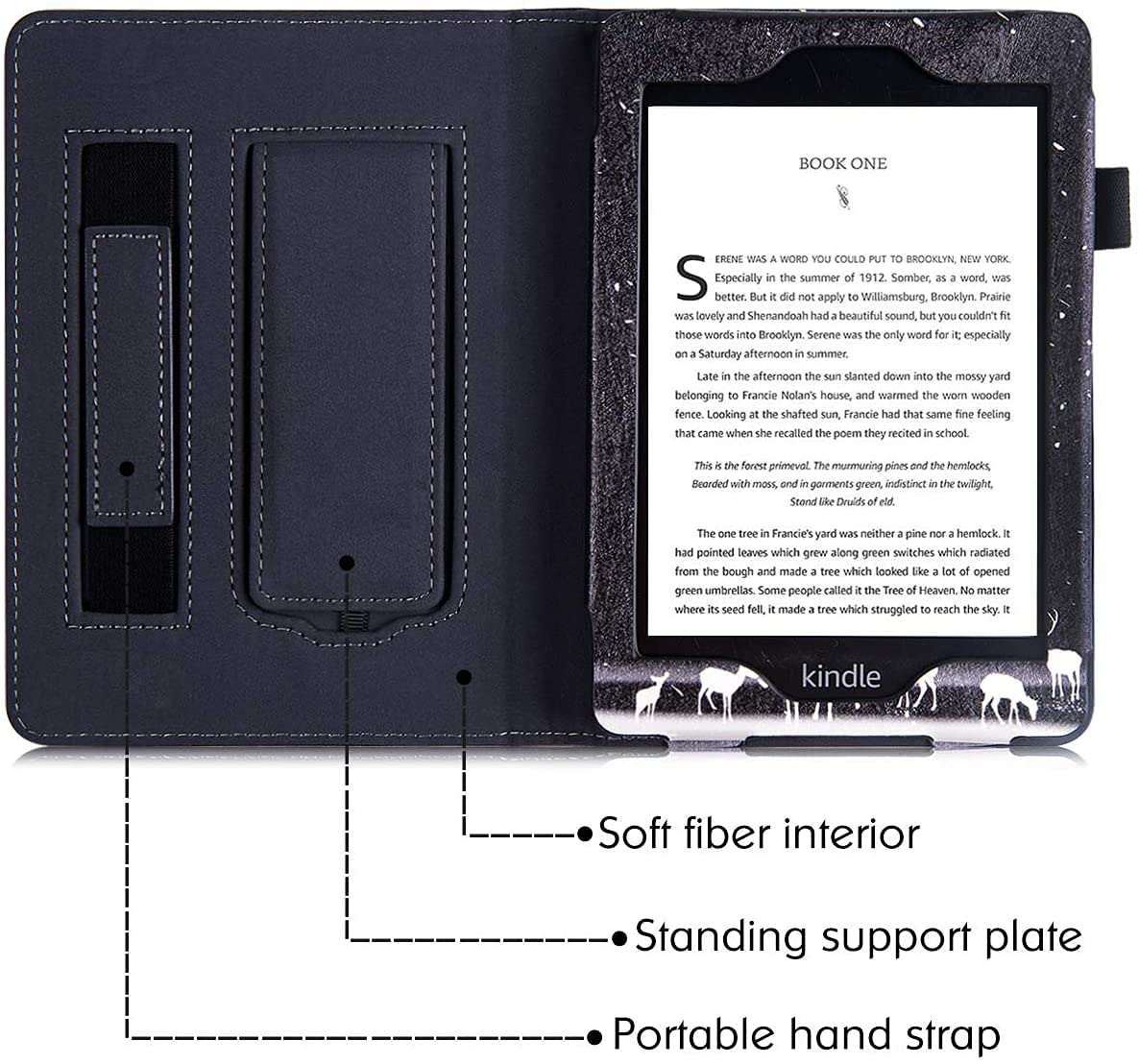 Premium Kindle Paperwhite Case (10th Gen/2018 & All Versions) - Smart Protective Cover with Hand Strap, Foldable Stand, Magnetic Closure, Auto Wake/Sleep - Perfect for Reading, Travel & Commuting