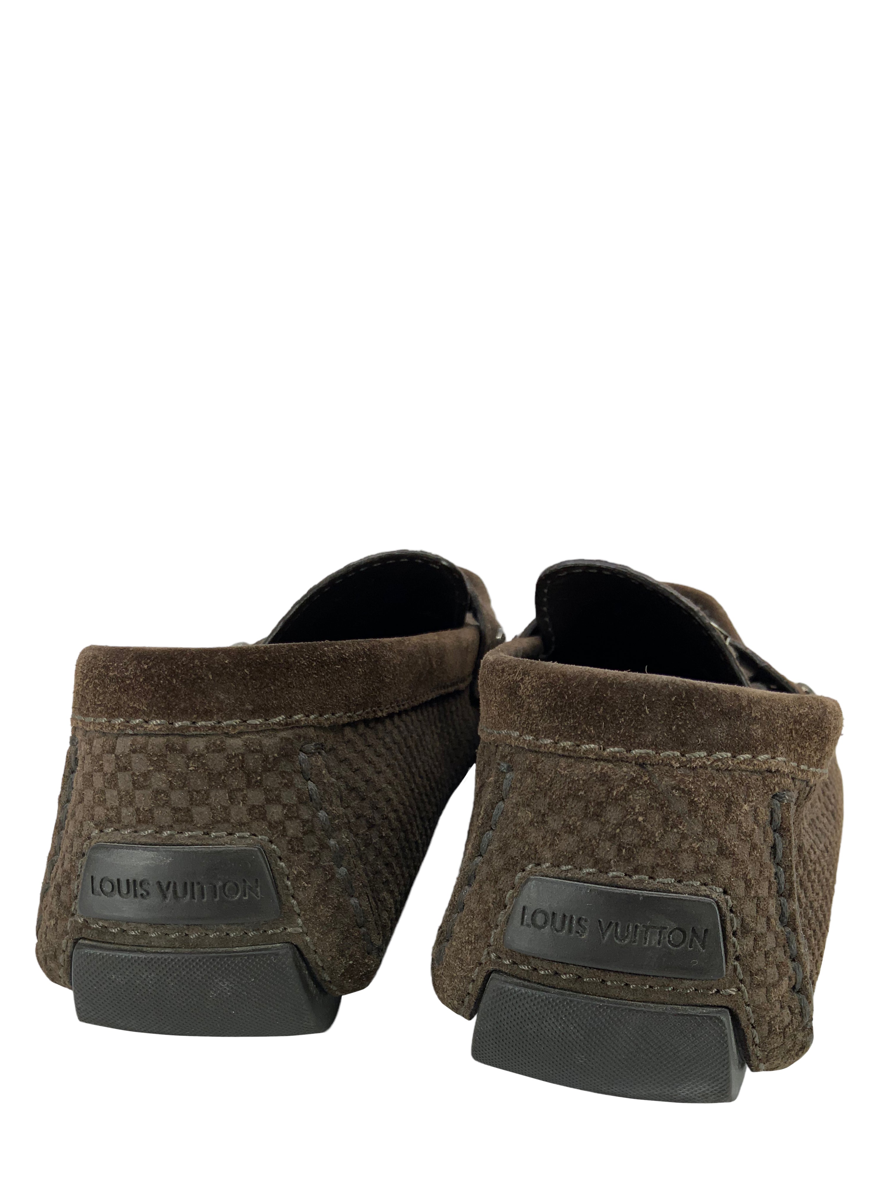 Louis Vuitton Monte Carlo Suede Men's Driving Loafers Size 8 - Premium Luxury Casual Shoes for Men, Comfortable Slip-On Loafers for Driving, Office & Weekend Outings