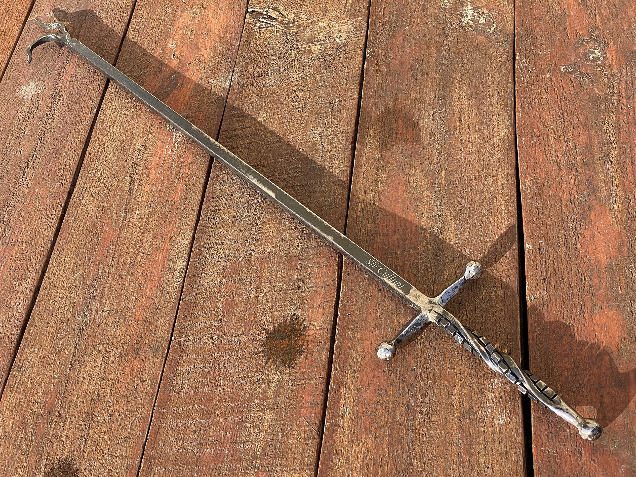 Sturdy Fire Poker with Sword Handle - Perfect Gift for Men, Unique Fireplace Decor - Ideal for Camping, Fireplace Accessories & Outdoor Adventures