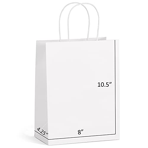 White - 8 Inches - 100 pcs