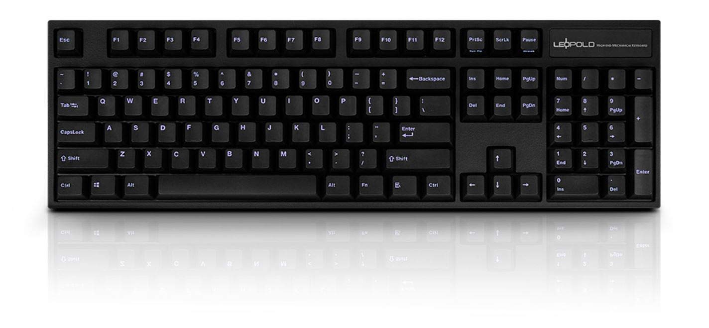 Leopold FC900R OE Mechanical Keyboard - Black & Purple, OEM Profile PBT Double-Shot Keycaps, Cherry MX Red Switches - Perfect for Gaming, Typing & Office Work