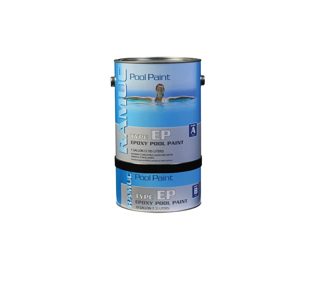 RAMUC EP High Gloss White Epoxy Pool Paint - Durable Waterproof Coating for Swimming Pools, Decks & Concrete Surfaces | Ideal for Pool Resurfacing, Repair & Maintenance