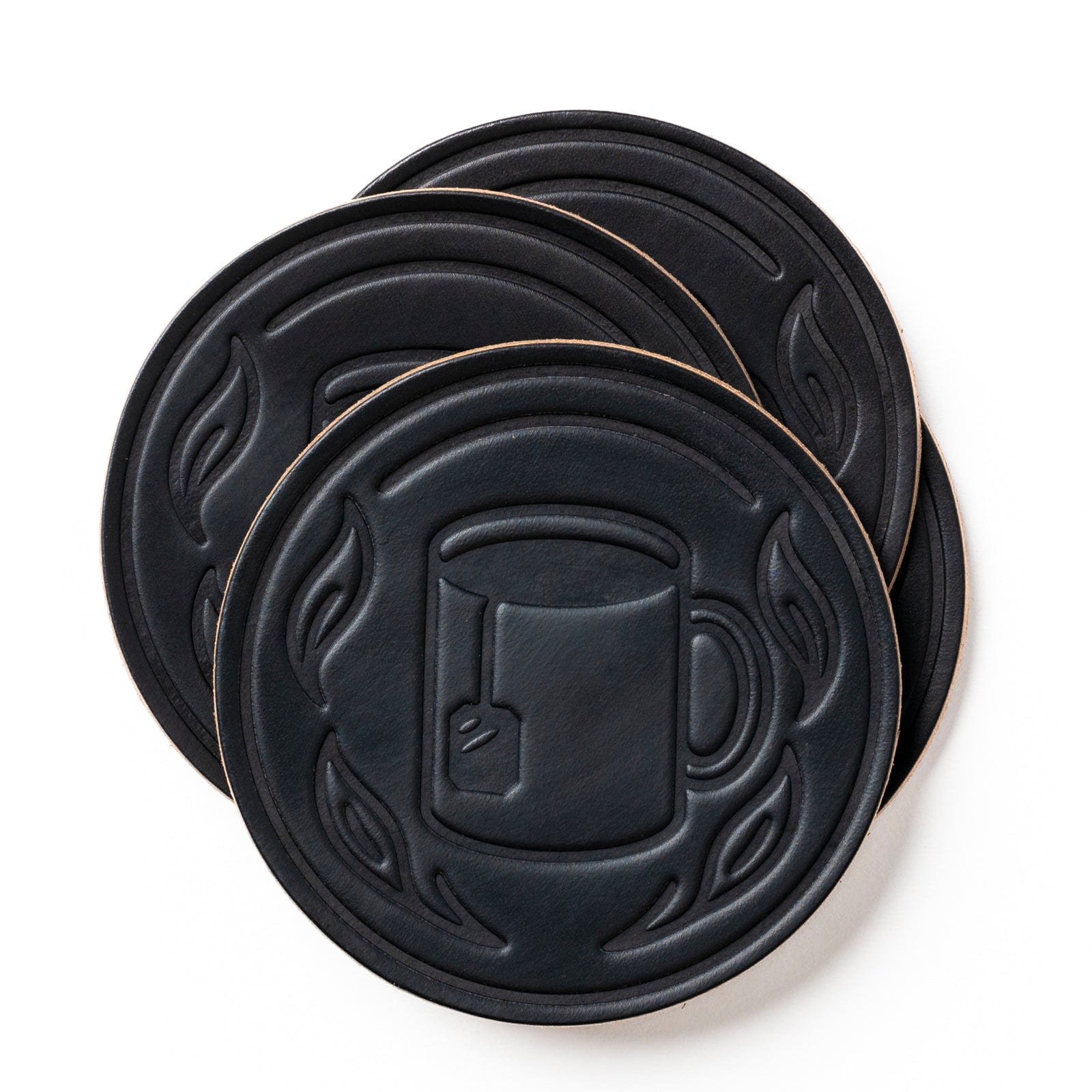 Premium Leather Coasters Set of 4 - Absorbent & Durable Drink Coasters for Coffee, Tea, Wine & Beverages - Perfect for Home, Office & Restaurant Use