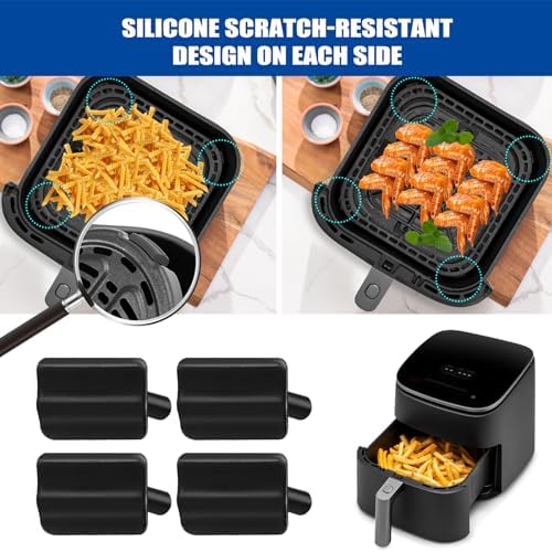 Cosori 6QT Air Fryer Replacement Rubber Feet - 4 Pack Heat Resistant Food Grade Silicone Anti-Scratch Pads for Air Fryer Accessories - Perfect for Kitchen Counter Protection & Stability