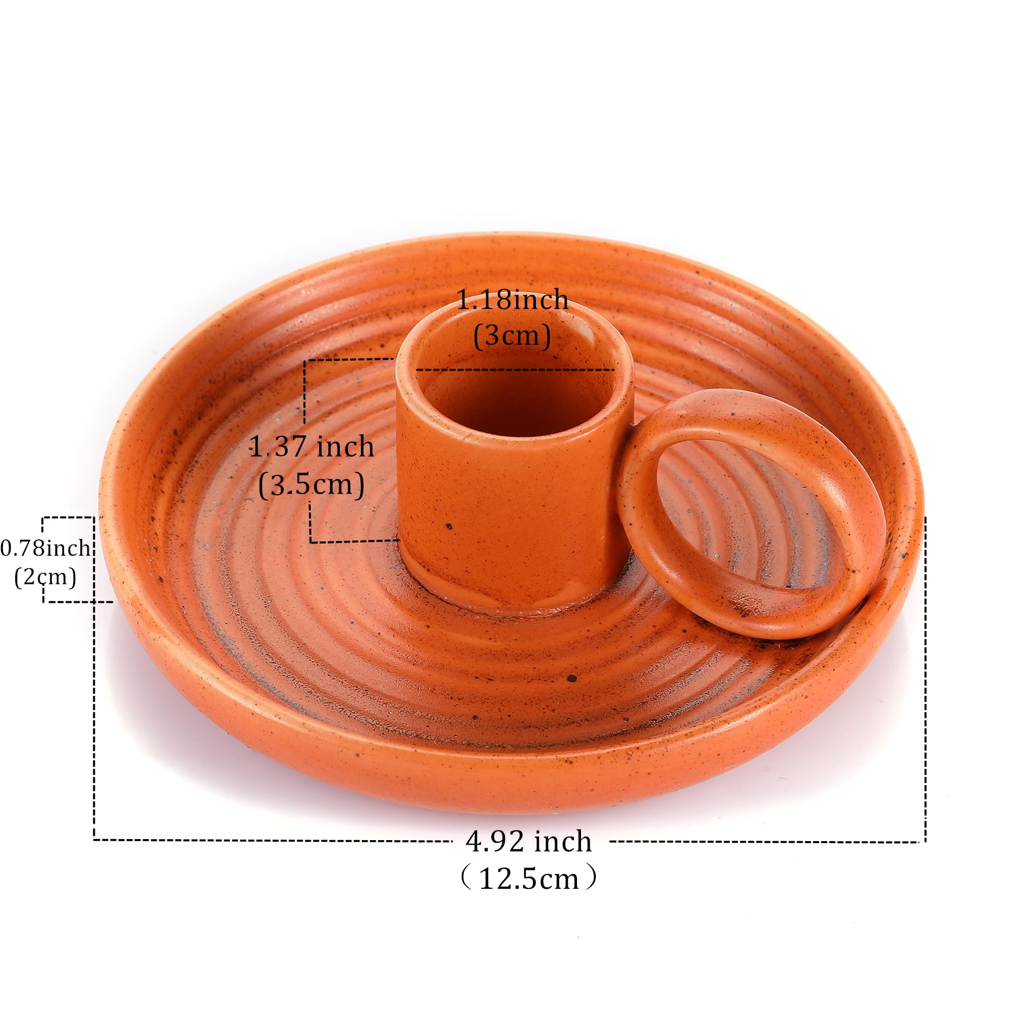 Palo Santo Incense Burner Holder - Sage Smudge Stick & Ash Catcher Bowl for Meditation, Yoga, Healing & Spiritual Cleansing (Orange) - Perfect for Home Altar, Reiki Sessions & Aromatherapy