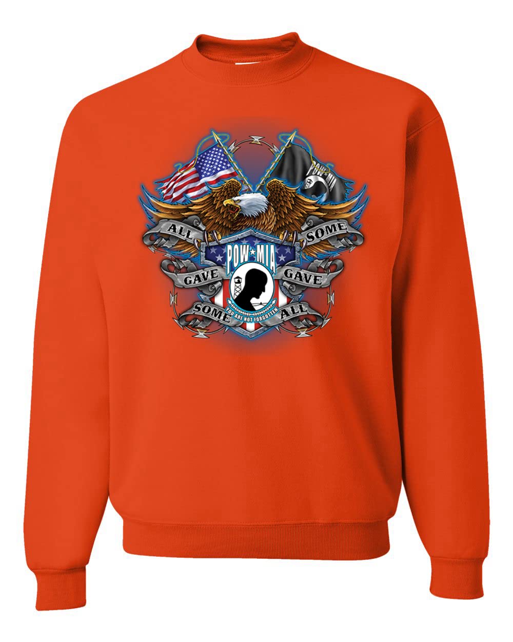 Wild Bobby Pow Mia All Gave Some Some Gave All Patriotic Graphic Sweatshirt - Unisex Crewneck American Pride Apparel for Veterans Day, Memorial Day & Everyday Wear