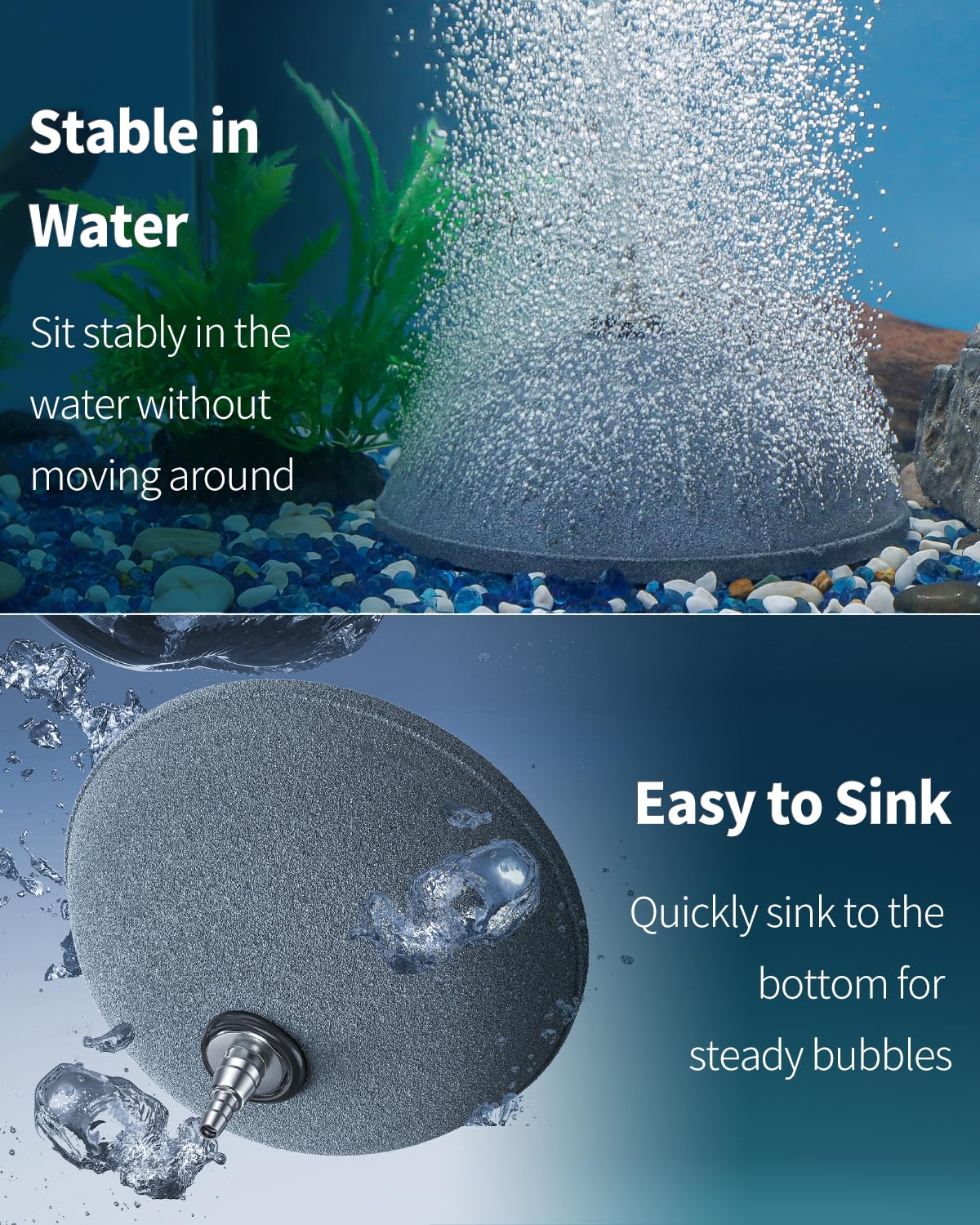 Pawfly 6 Inch Aquarium Air Stone - Large Fish Tank Bubbler Oxygen Diffuser for Air Pumps, Outdoor Garden Ponds & DWC Hydroponic Systems | Perfect for Aeration in Home Aquariums, Koi Ponds & Hydroponic Grow Tanks