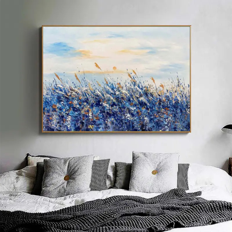 Beautiful Flower and Tree Painting #FT028 - Handmade Canvas Art for Home Decor, Office Wall, and Living Room