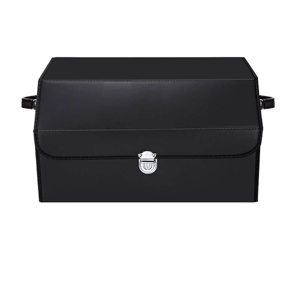 Premium Car Trunk Organizer - Heavy Duty Storage Bin with Handle for SUV, Truck, Van - Multi-Compartment Vehicle Cargo Organizer (Black) | Perfect for Road Trips, Grocery Shopping & Sports Equipment Storage