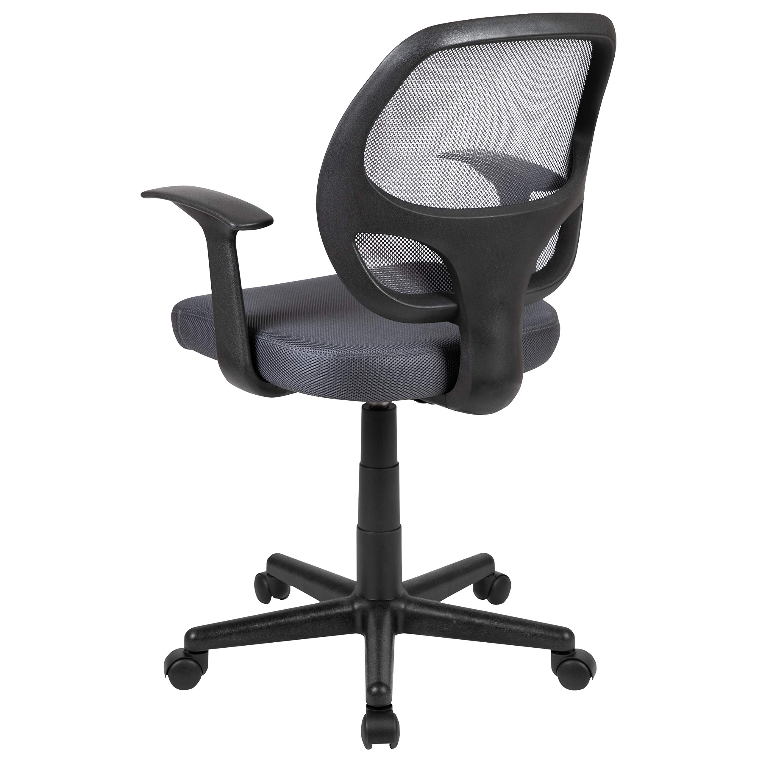EMMA + OLIVER Mid-Back Gray Mesh Swivel Ergonomic Office Chair with Adjustable Arms - Perfect for Home Office, Gaming & Workspace Comfort