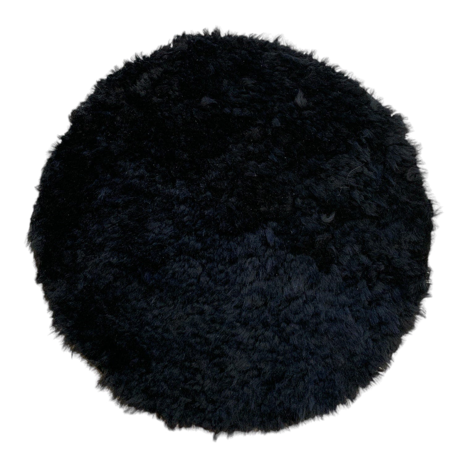 Premium Sheepskin Stool Cushion - Soft Black Short Fur Seat Pad for Bar Stools, Kitchen Chairs & Home Decor - Cozy Comfort for Dining, Living Room & Office Use