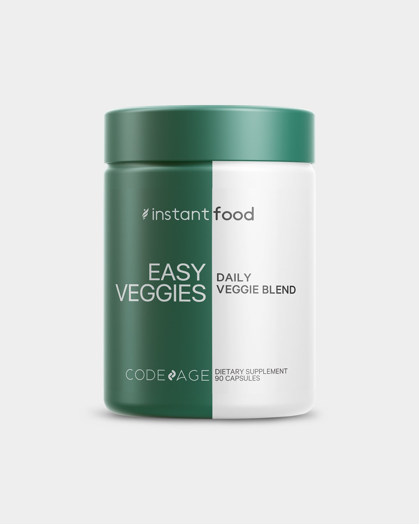 Codeage Instantfood Easy Veggies Daily Veggie Blend Supplement Powder - Organic Superfood Greens for Gut Health & Digestion - Perfect for Smoothies, Juices & Healthy Meal Replacement