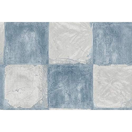 Denim Light Gray Blue Modern Contemporary Tile Wallpaper - Self-Adhesive Peel & Stick Wall Tiles for Kitchen Backsplash, Bathroom, and Accent Walls - Easy to Install Waterproof Vinyl Wallpaper Squares