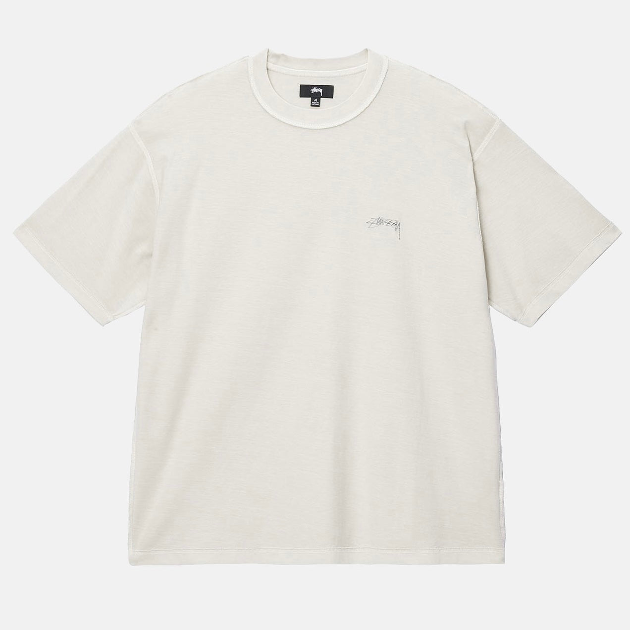 Stussy Lazy SS Tee (Bone) - Men's Casual Short Sleeve T-Shirt for Streetwear & Everyday Outfits