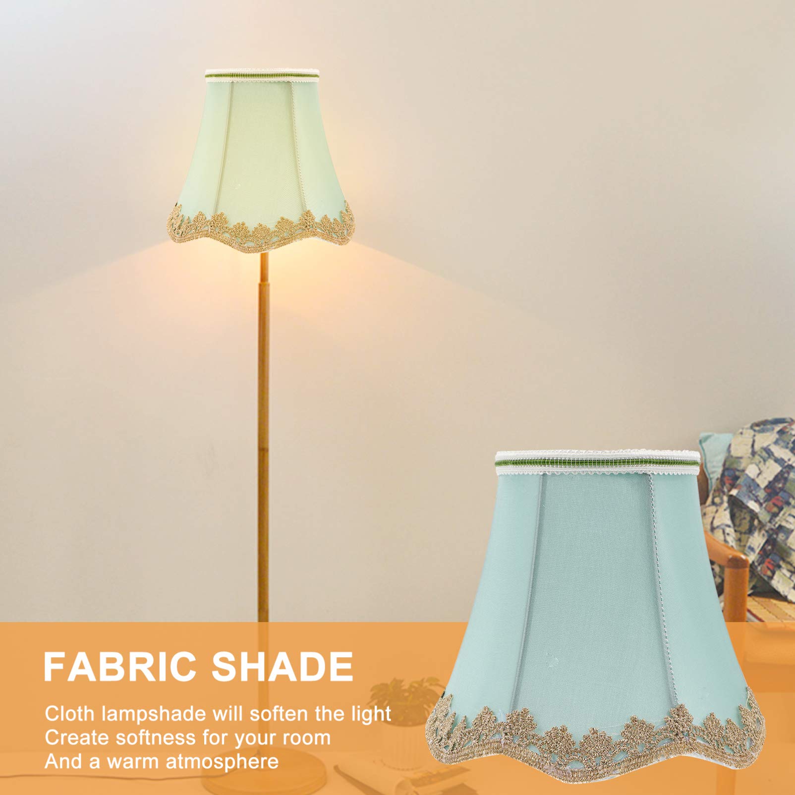 Modern European Style Fabric Bell Shaped Lamp Shade - Small Chandelier Bulb Cover for Table & Floor Lamps, Replacement Drum Shade - Perfect for Living Room, Bedroom & Office Decor