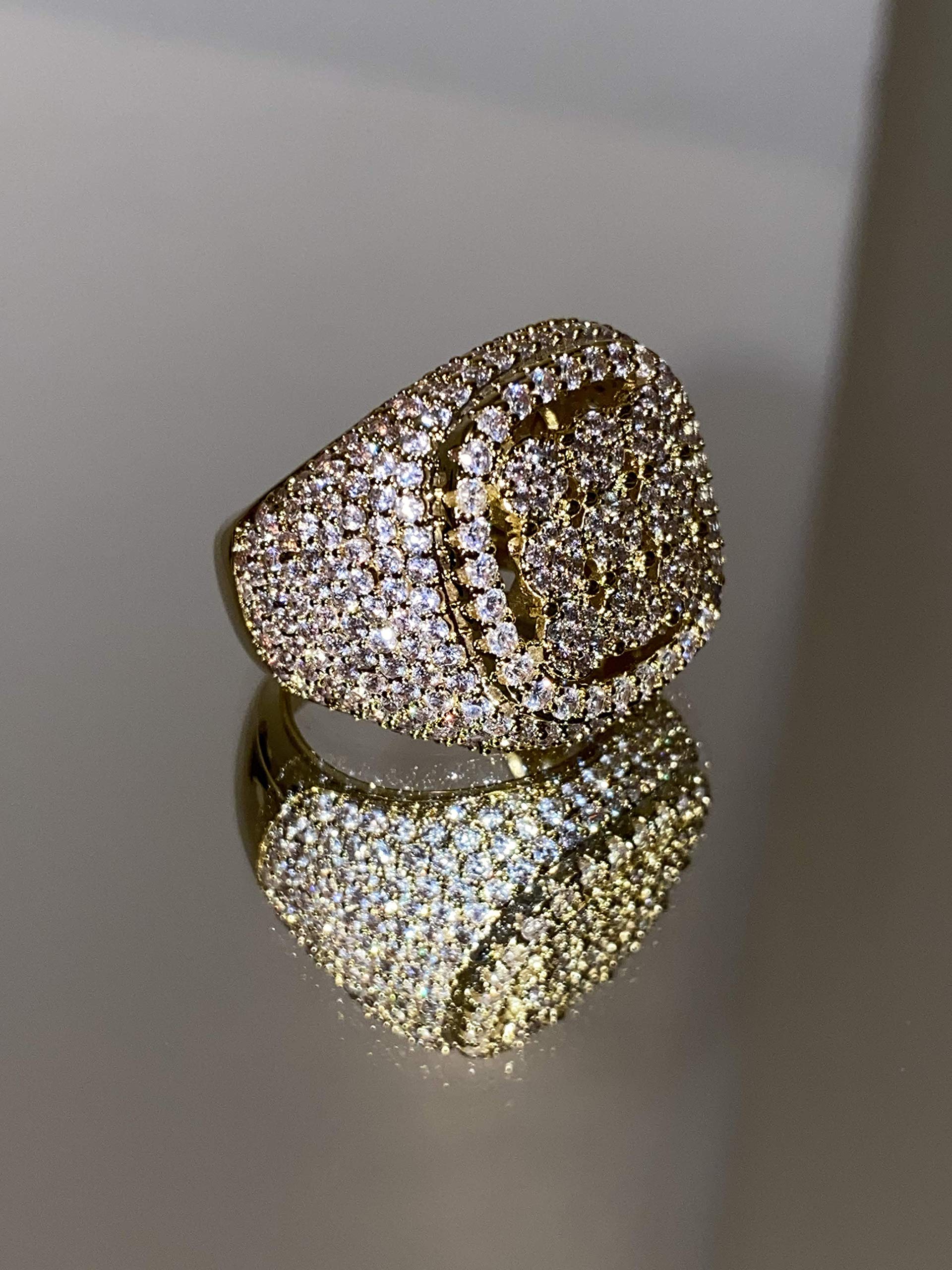 14K Gold Plated Cubic Zirconia Iced Out Men's Pinky Ring - Hip Hop Jewelry, Wedding Band, Promise Ring, Engagement Ring for Men - Perfect Gift for Anniversary, Birthday & Special Occasions