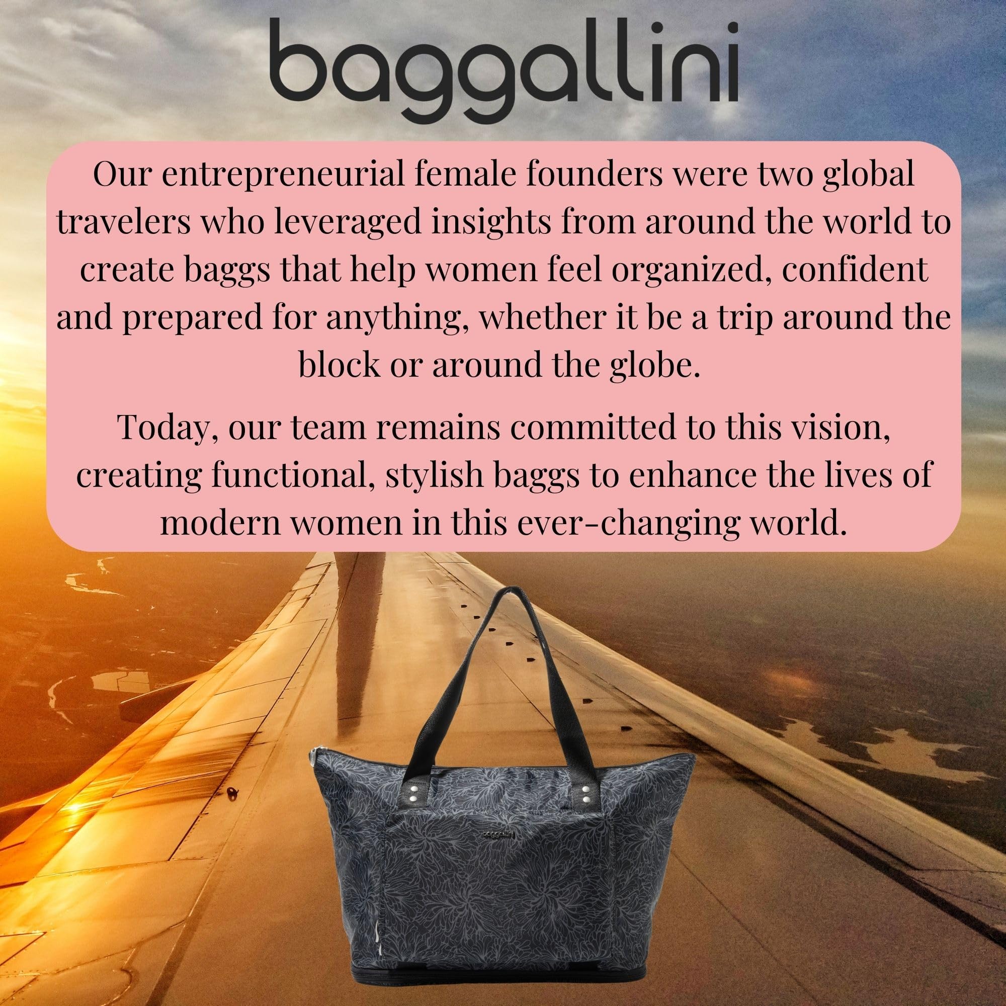 Baggallini Expandable Lightweight Travel Tote Bag - 22