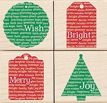 Holiday Message Tags Wood Mounted Rubber Stamp Set (LL954) - Christmas, Thanksgiving & New Year Greeting Card Making, DIY Scrapbooking & Gift Wrapping