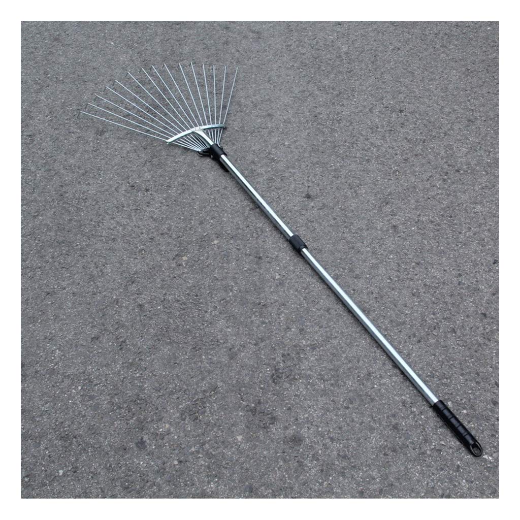 KYEEY Adjustable Telescopic Metal Garden Rake - Expandable Leaf Rake for Lawn, Yard & Garden Cleanup - Perfect for Fall Leaves, Grass Clippings & Debris Removal