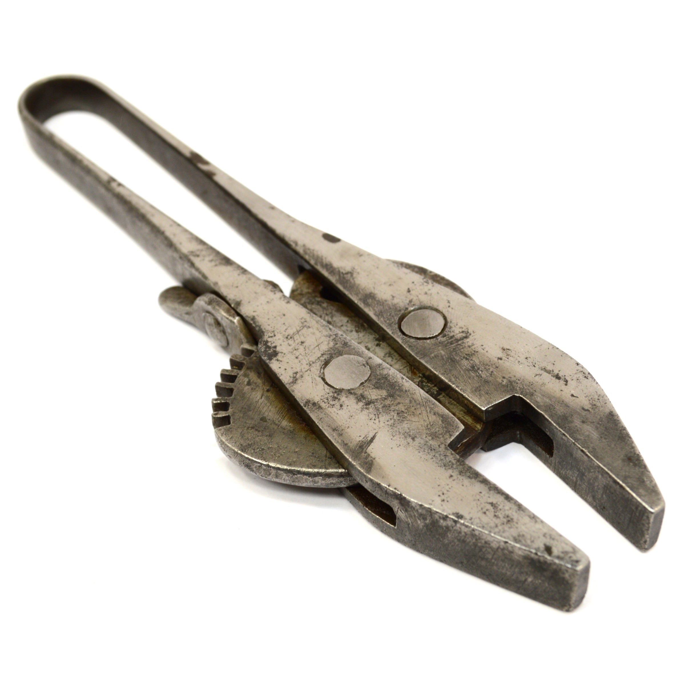 Vintage Adjustable Nut Wrench with Pivot Quick Adjust & Gear Wedge Lock - Rare Antique Tool for Collectors, DIY Projects, and Mechanical Repairs