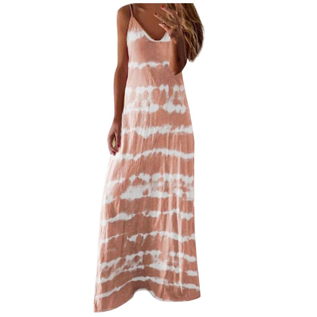 KAMEMIR Women's V-Neck Sleeveless Summer Sundress - Casual Beach Dress for Seaside Vacation, Pool Party & Summer Outings