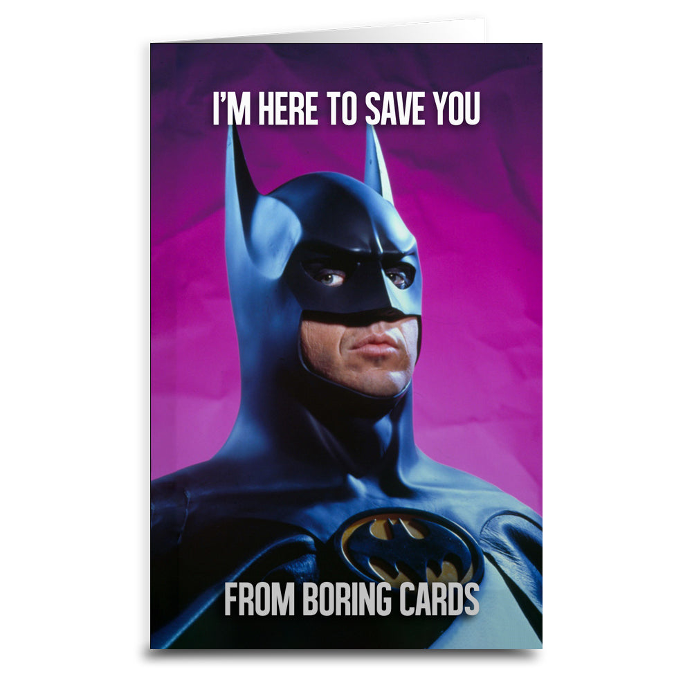 Batman Here to Save You Greeting Card - Funny Superhero Birthday Card for Men, Women, Kids | Perfect for Birthday, Anniversary, Graduation & Special Occasions