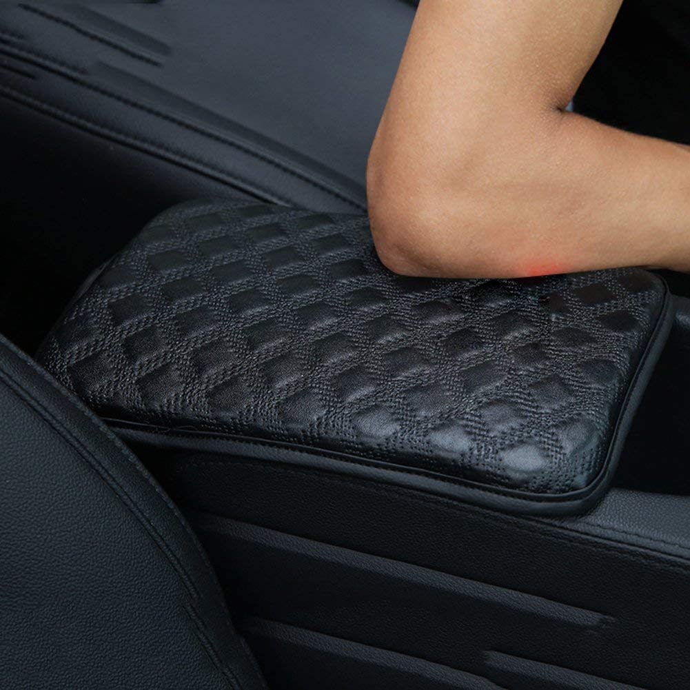 Universal PU Leather Car Center Console Cover Pad - Auto Armrest Cushion Protector for Comfort & Style (Black) | Perfect for Long Drives, Road Trips & Daily Commutes