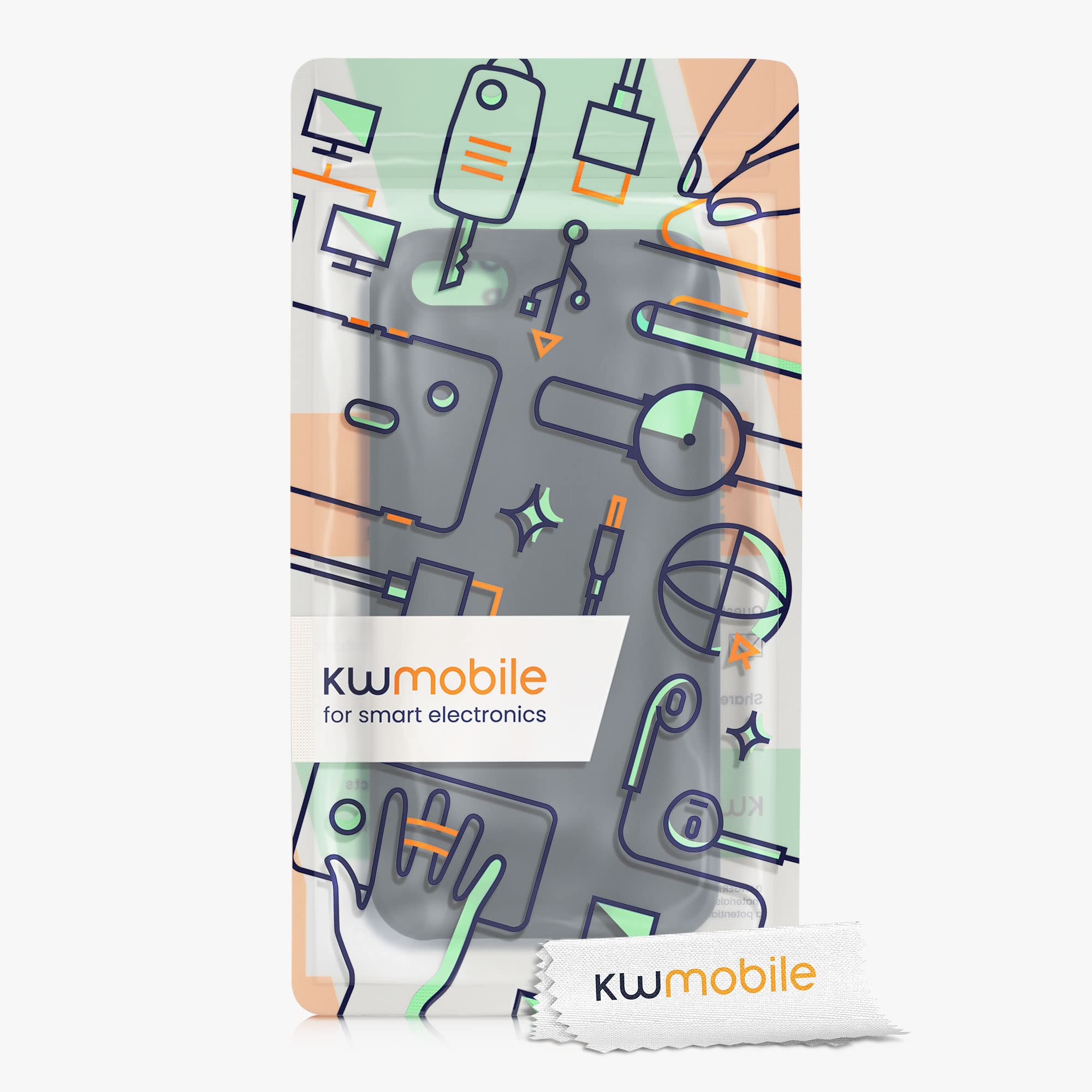 kwmobile TPU Silicone Phone Case Compatible with Apple iPhone SE (1st Gen 2016) / iPhone 5 / iPhone 5S - Soft Protective Cover in Dark Slate | Perfect for Everyday Use, Work & Travel Protection