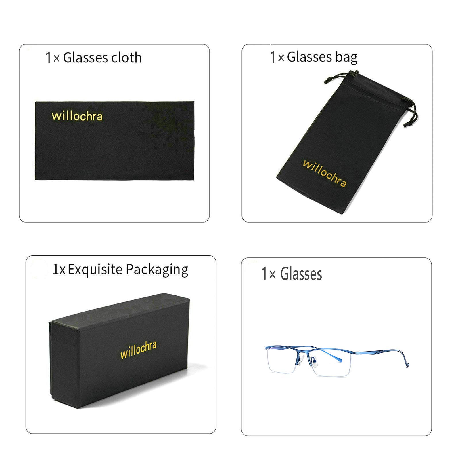 Blue Light Blocking Bifocal Reading Glasses for Men & Women - Anti Glare Computer Glasses for Gaming, Reading & Office Work - Willochra Comfortable Eyewear