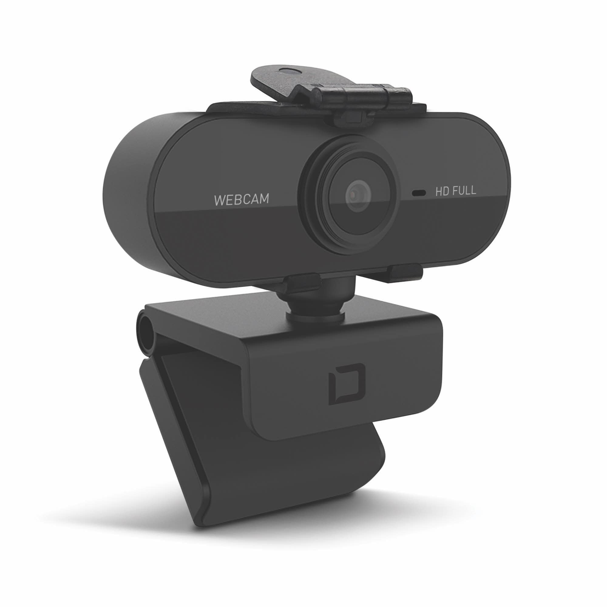 Dicota D31841 Full HD 1080p Webcam with USB 2.0 - Black - Ideal for Video Conferencing, Online Classes & Streaming