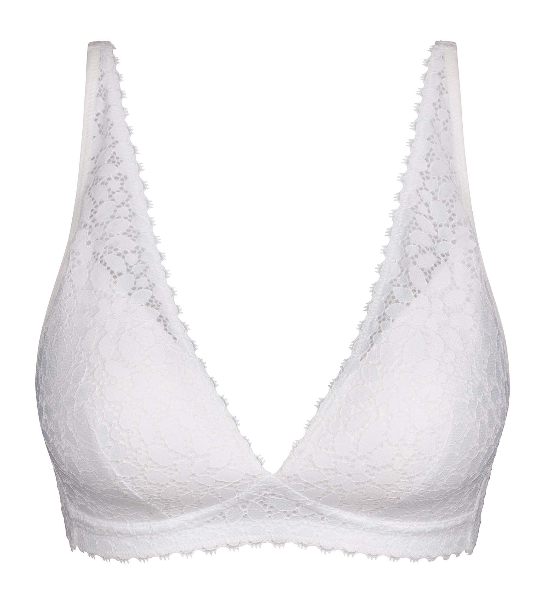 Wirefree Triangle Bralette - Soft Microfiber Padded Comfort Bra with Lace Trim - Perfect for Daily Wear, Yoga & Lounge