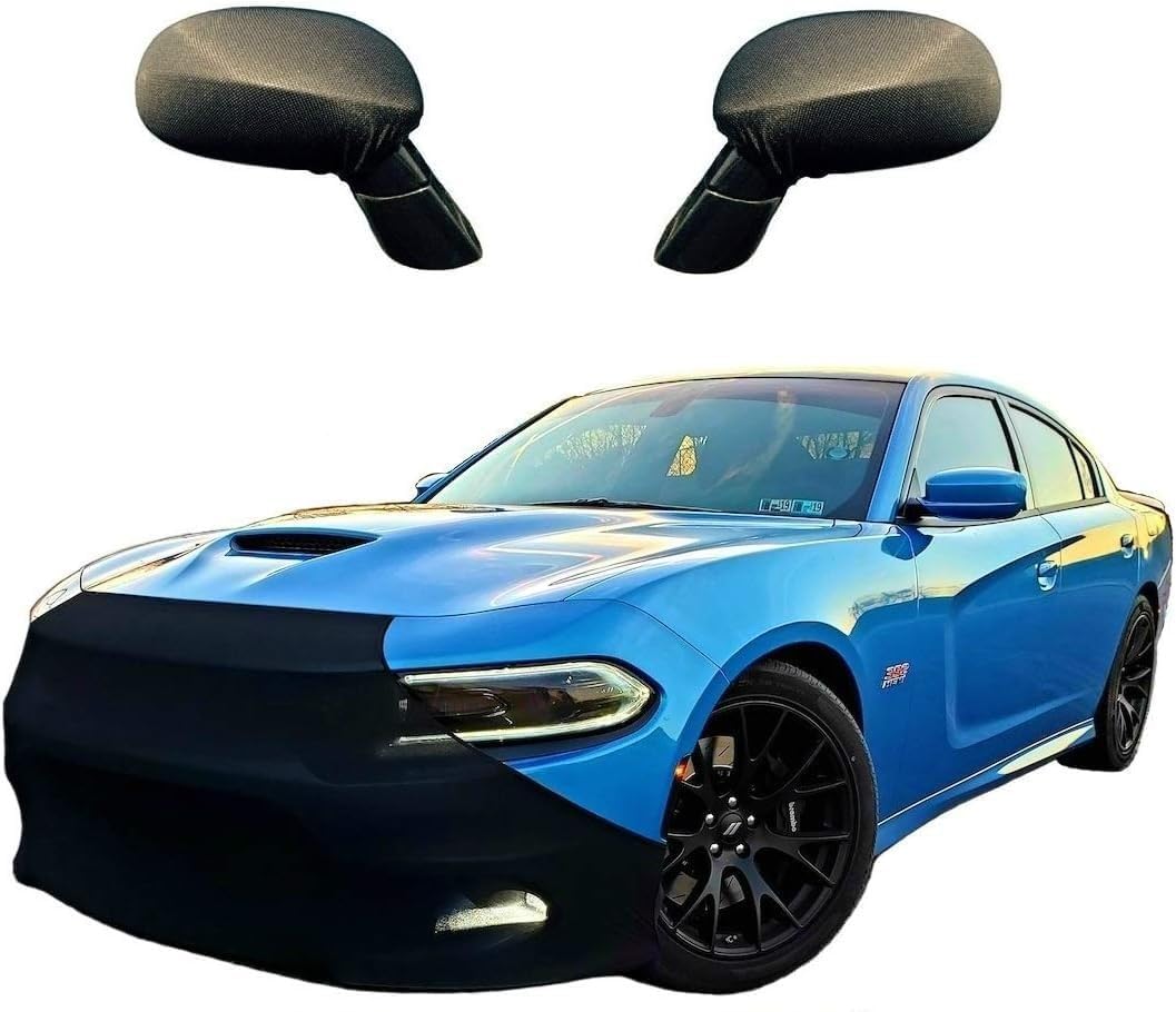 NoviStretch Front & Mirror Bra High-Tech Stretch Mask Combo for 2006-2023 Dodge Charger - Car Paint Protection & Scratch Prevention for Daily Driving & Car Shows