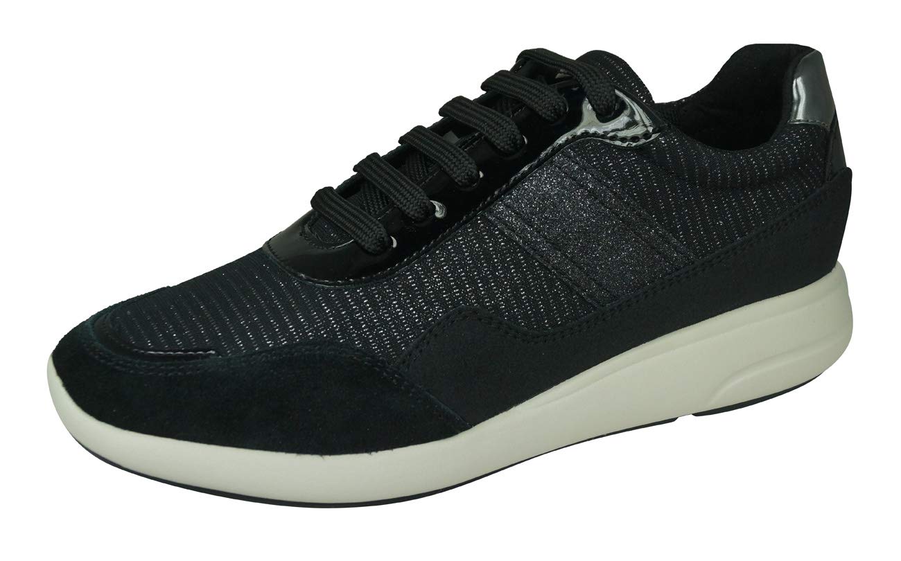 Geox D Ophira Women's Nappa Leather Sneakers – Comfortable Casual Walking Shoes for Work, Travel & Everyday Wear