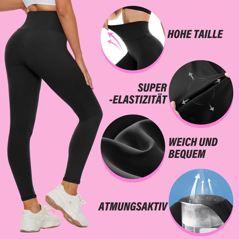 CAMPSNAIL Women's High Waist Yoga Pants - Soft Opaque Workout Leggings with Tummy Control for Gym, Running & Daily Wear | Stretchy Athletic Pants for Women