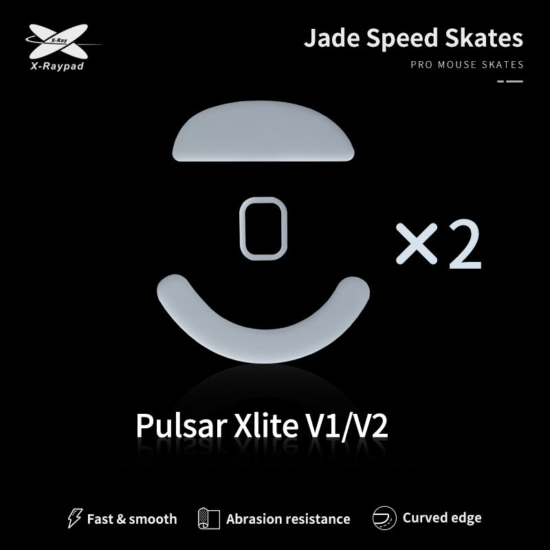 X Raypad Jade Mouse Skates for Pulsar Xlite Series (Xlite, Xlite V2, Xlite V3, Xlite V3 eS, Xlite V4) - Ultra Smooth Glide for Gaming & Esports - Perfect for FPS, MOBA & Competitive Gaming