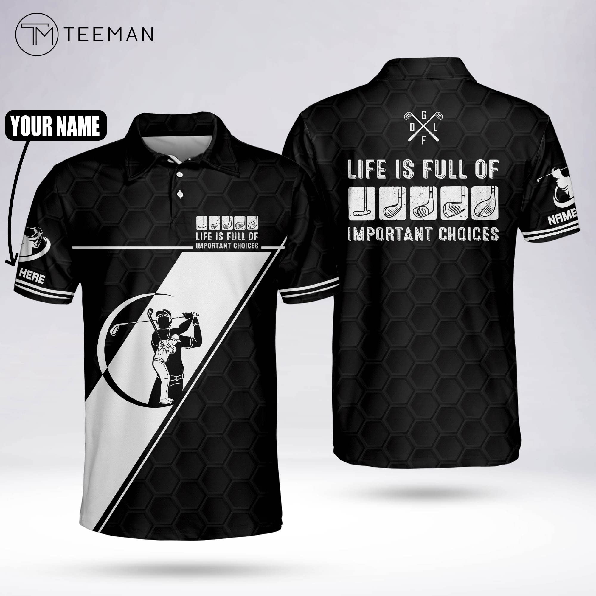 Funny Personalized Golf Polo Shirts for Men - Dry Fit Short Sleeve for Golf & Casual Wear