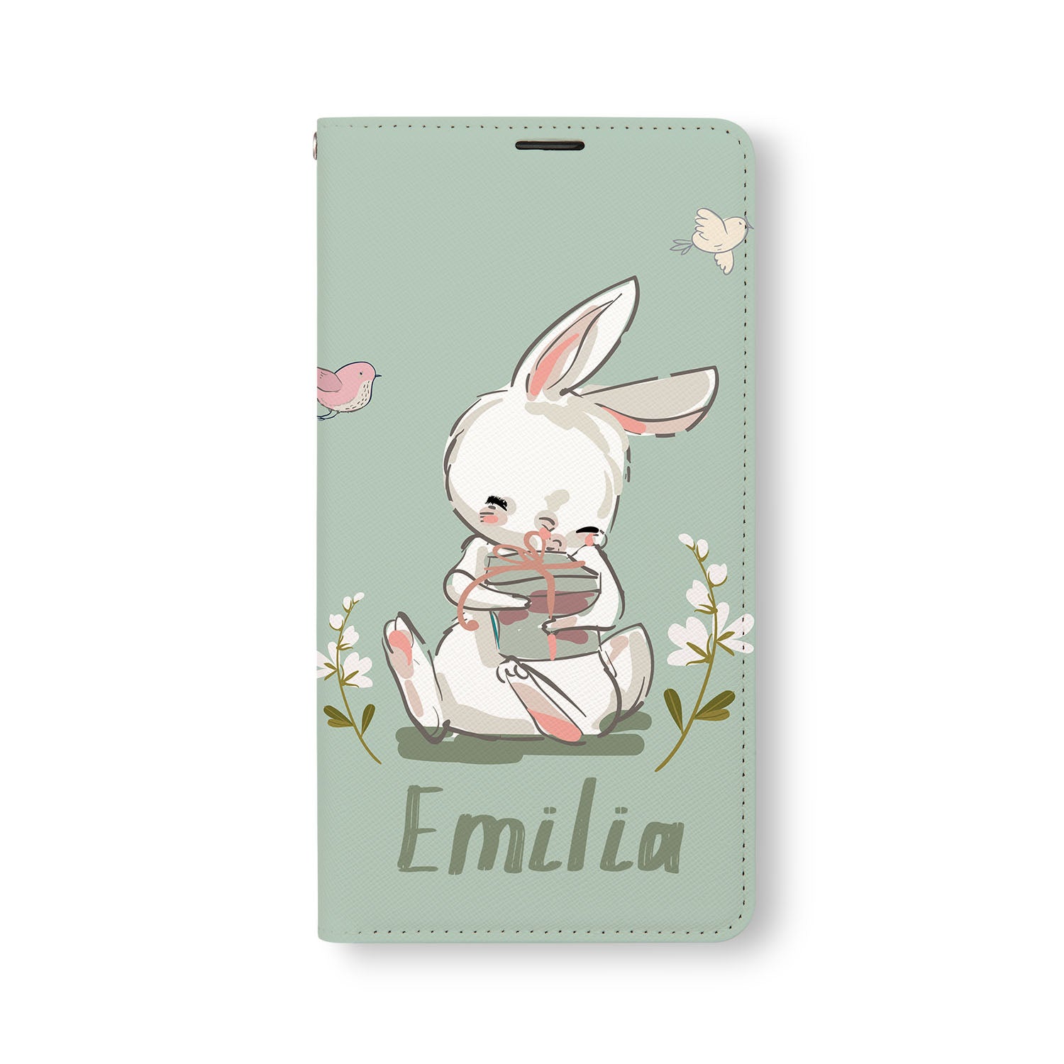 iPhone Wallet Case with Bunny Design - Slim Card Holder for iPhone 12/13/14 Pro Max - Perfect for Daily Use & Travel Accessories