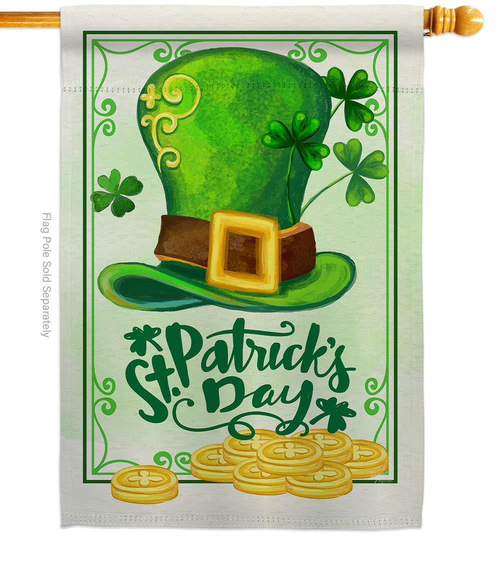 Lucky Hat St Patrick's Day House Flag 28x40