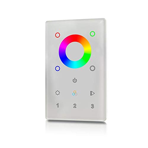 WiFi Touch Panel RGB/RGBW DMX Controller for LED Strips & DMX Fixtures - US Single-Gang Box Compatible - Perfect for Home Theater, Stage Lighting & Smart Home Automation